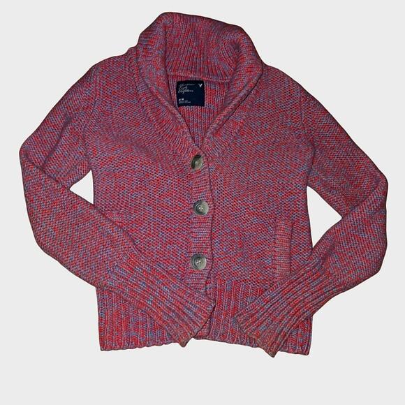 [Y2K Fashion] American Eagle Cardigan Sweater Chunky Knit Womens Medium - 2009 - Picture 2 of 9